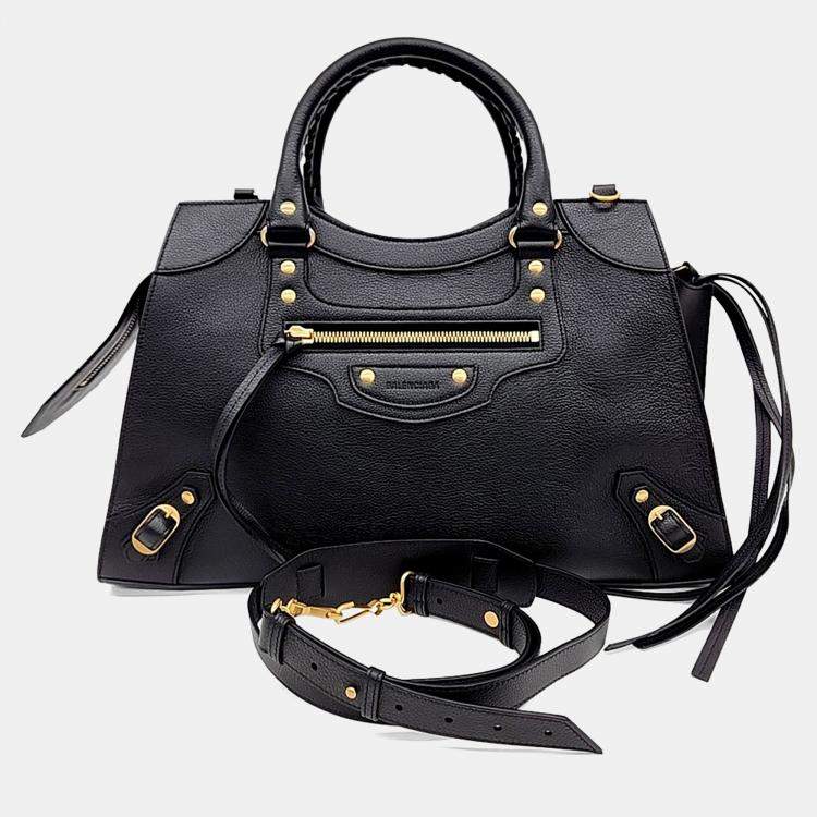 Pre Owned Balenciaga Black Leather Neo Classic Tote and Shoulder Bag