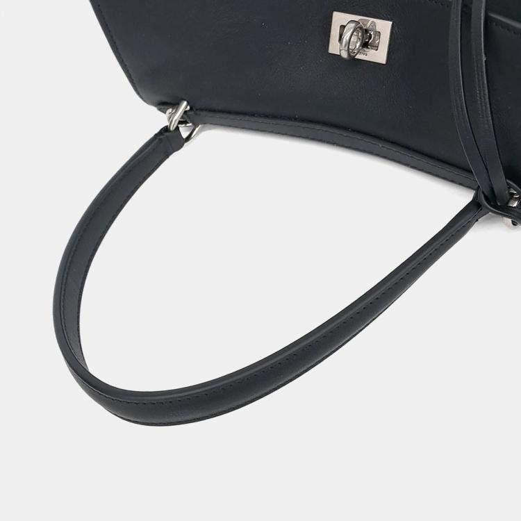 Pre Owned Balenciaga Black Leather Rodeo Small