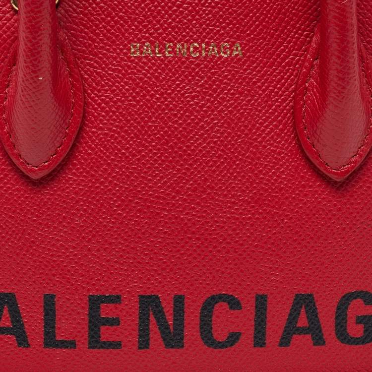 Pre Owned Balenciaga Ville XXS Red Leather Satchel