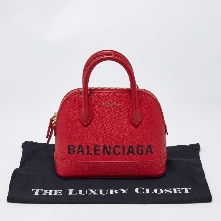 Pre Owned Balenciaga Ville XXS Red Leather Satchel