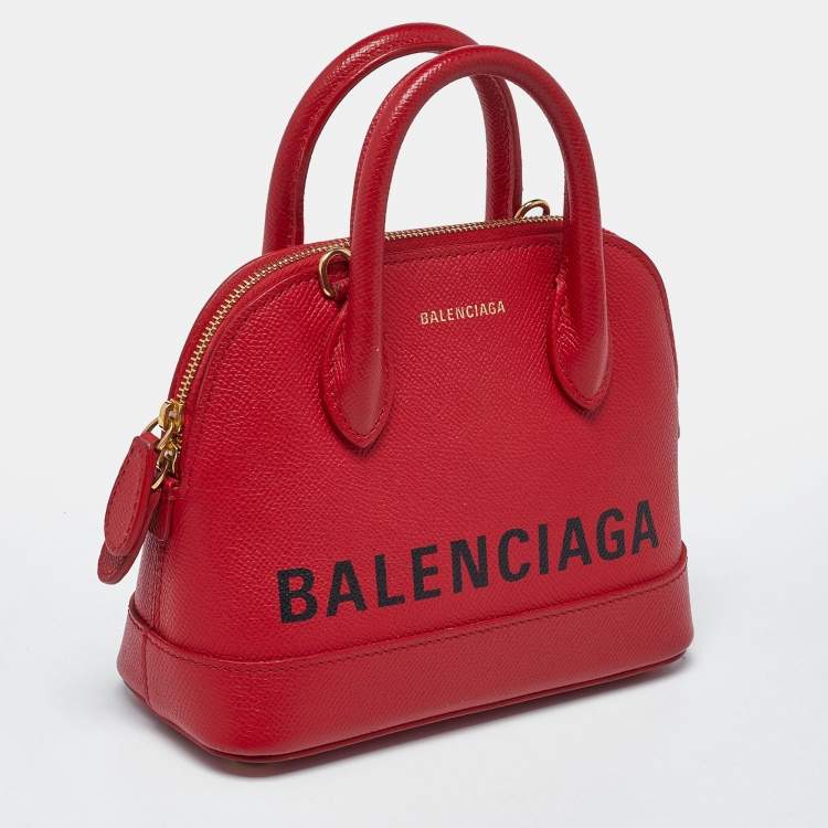 Pre Owned Balenciaga Ville XXS Red Leather Satchel