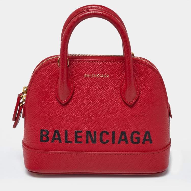 Pre Owned Balenciaga Ville XXS Red Leather Satchel