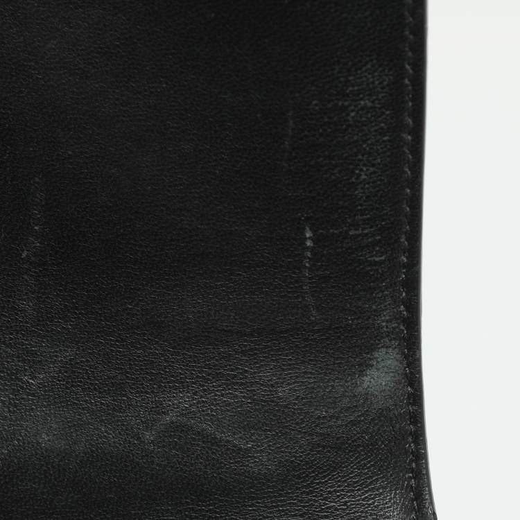 Pre Owned Balenciaga Hourglass Small Black Leather Top Handle Bag