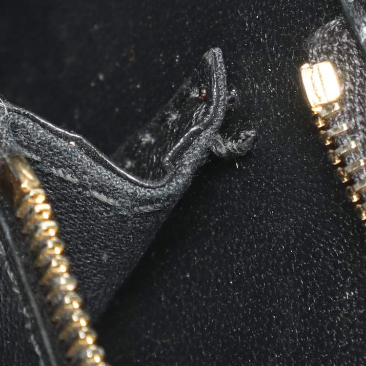 Pre Owned Balenciaga Hourglass Small Black Leather Top Handle Bag