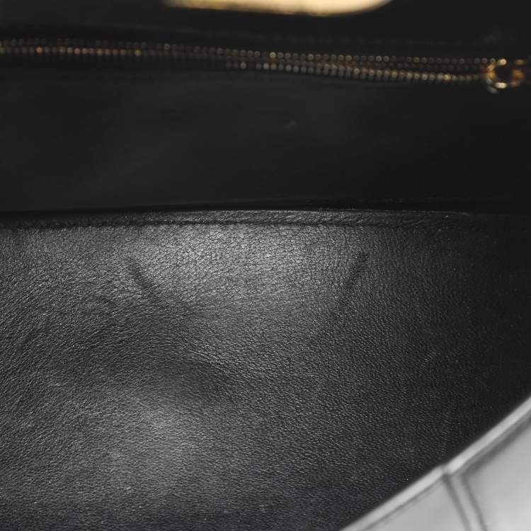 Pre Owned Balenciaga Hourglass Small Black Leather Top Handle Bag