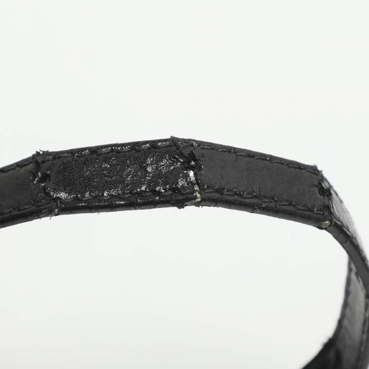 Pre Owned Balenciaga Hourglass Small Black Leather Top Handle Bag