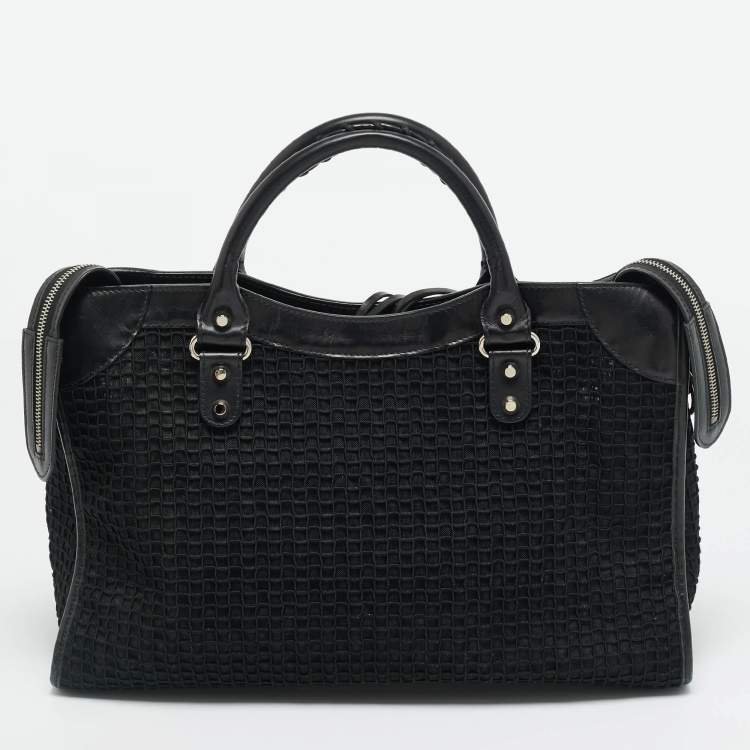 Pre Owned Balenciaga RH Classic City Black Leather and Mesh Bag