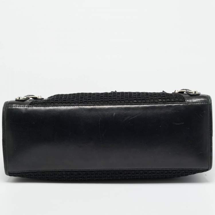 Pre Owned Balenciaga RH Classic City Black Leather and Mesh Bag