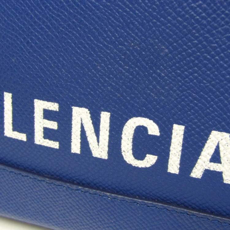 Pre Owned Balenciaga Ville Top Handle Xxs Leather Handbag Blue
