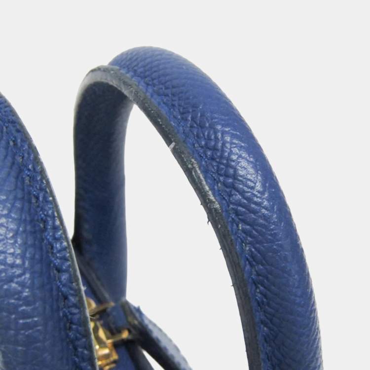 Pre Owned Balenciaga Ville Top Handle Xxs Leather Handbag Blue