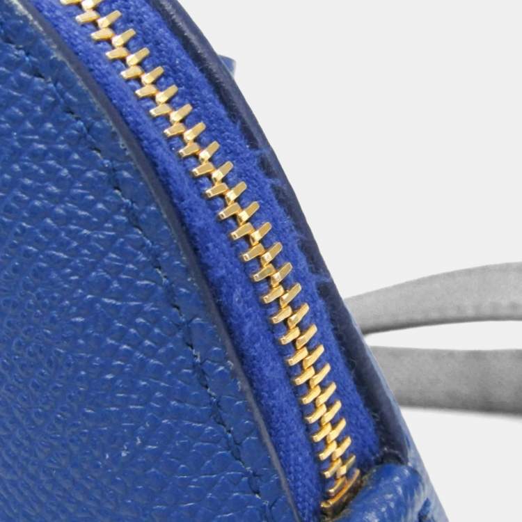 Pre Owned Balenciaga Ville Top Handle Xxs Leather Handbag Blue