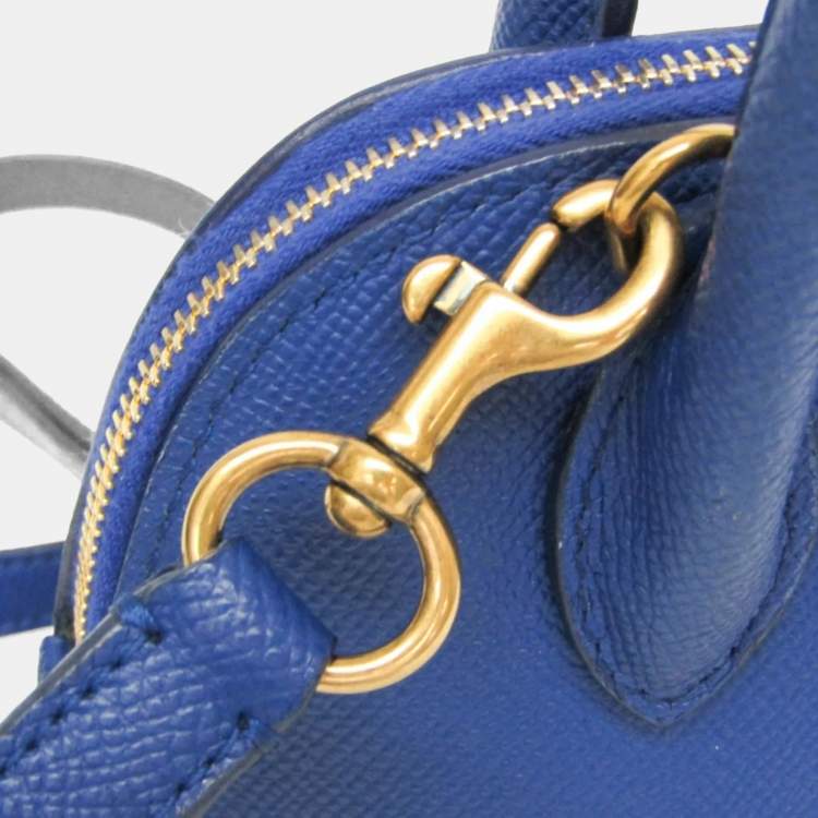 Pre Owned Balenciaga Ville Top Handle Xxs Leather Handbag Blue