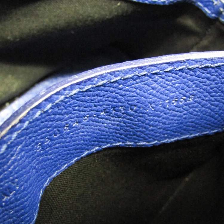 Pre Owned Balenciaga Ville Top Handle Xxs Leather Handbag Blue