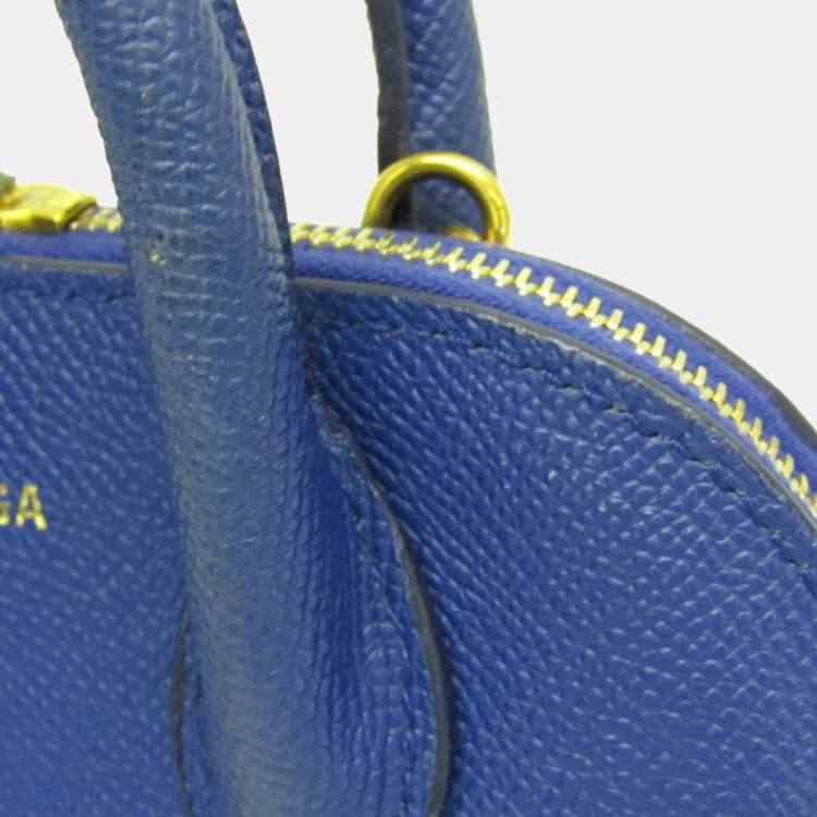 Pre Owned Balenciaga Ville Top Handle Xxs Leather Handbag Blue