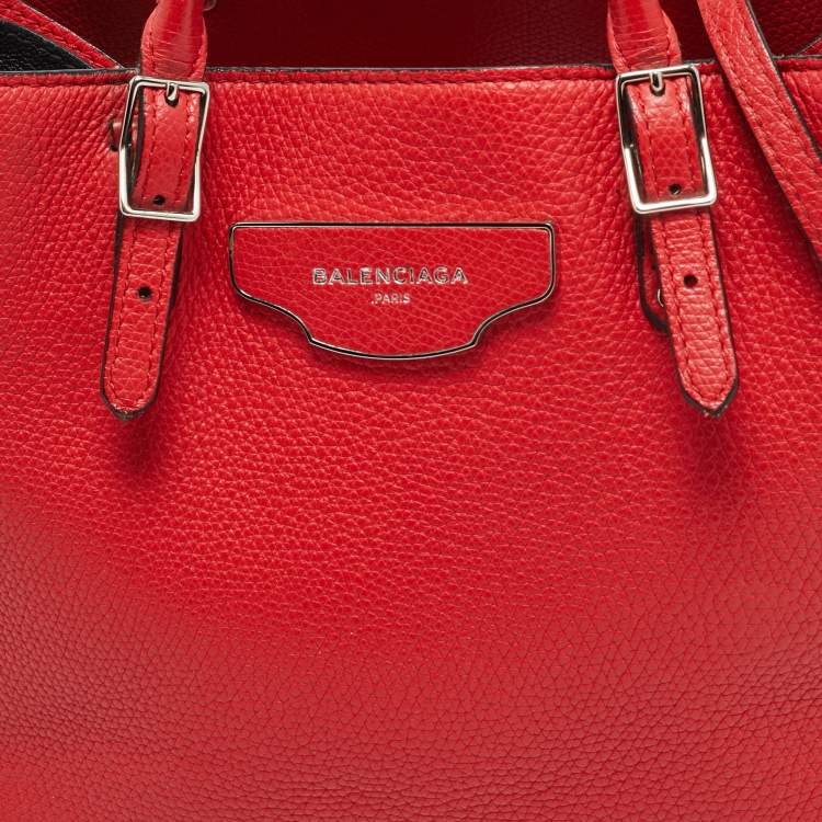 Pre Owned Balenciaga Papier A6 Red Leather Tote