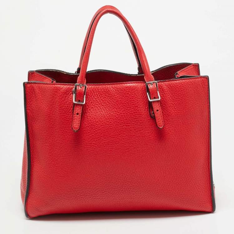 Pre Owned Balenciaga Papier A6 Red Leather Tote