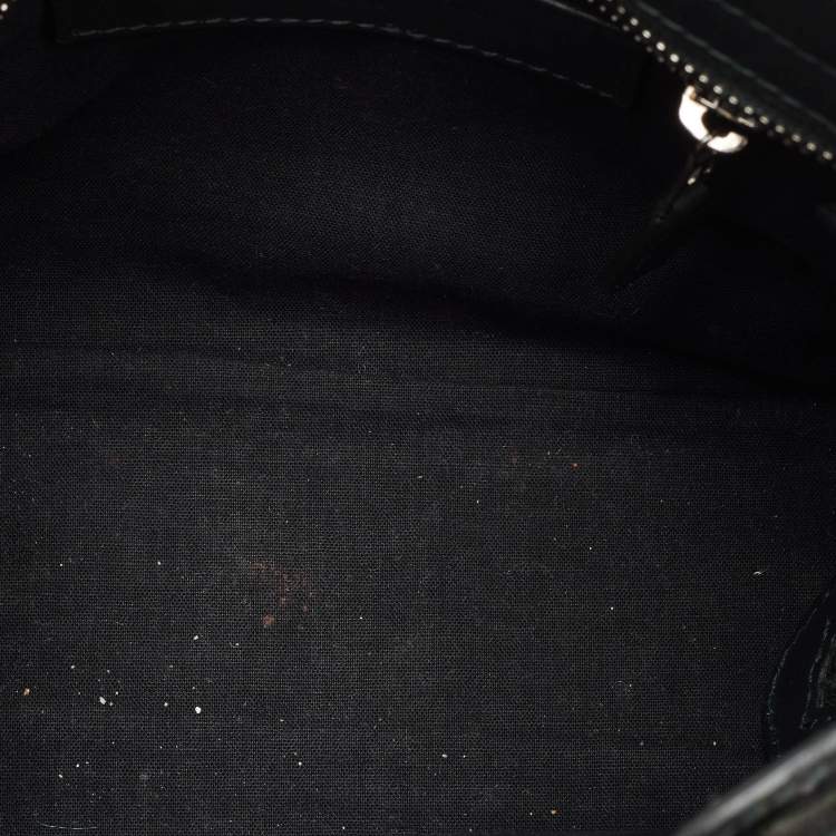 Pre Owned Balenciaga Classic Mini City Dark Green Leather and Patent Leather Bag