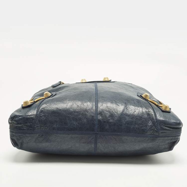 Pre Owned Balenciaga Brief GGH Navy Blue Leather Tote