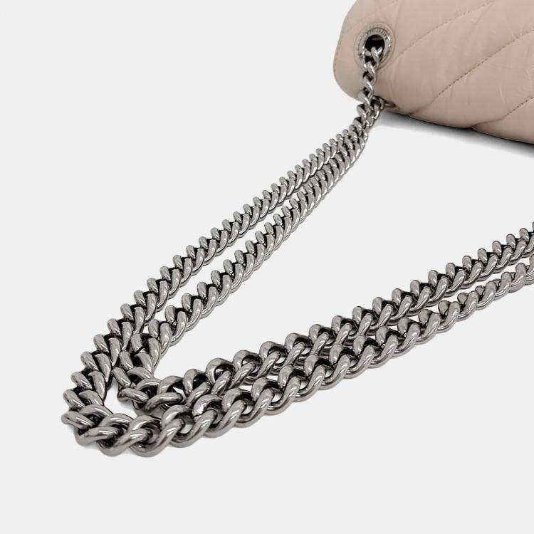 مملوكة مسبقًا Balenciaga Beige Leather Crush Chain Bag Medium (716393)