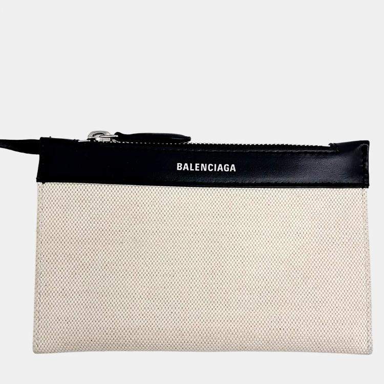 Pre Owned Balenciaga Black Cream Fabric Cabas Bag XS (390346)