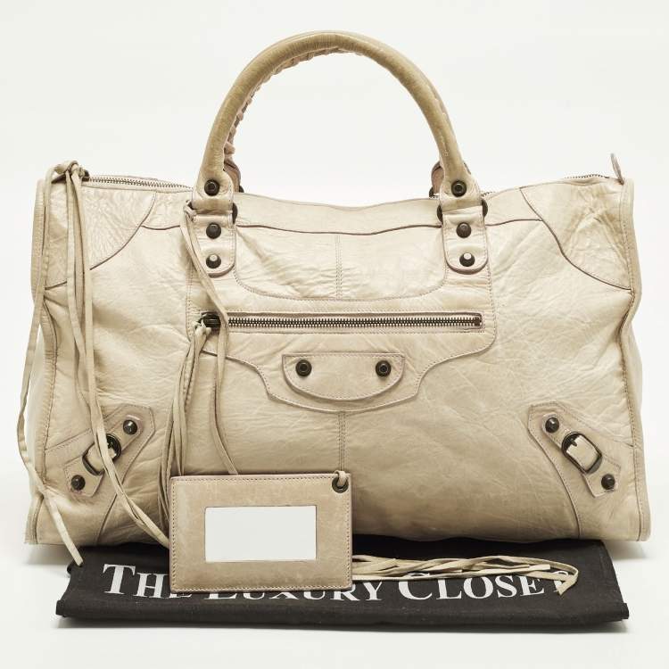 مملوكة مسبقًا Balenciaga Work RH Beige Leather Tote
