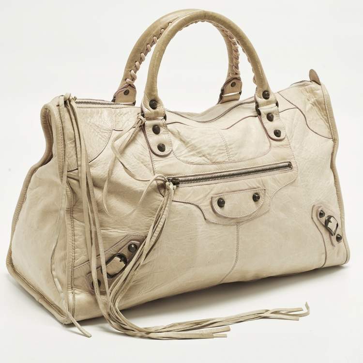 مملوكة مسبقًا Balenciaga Work RH Beige Leather Tote