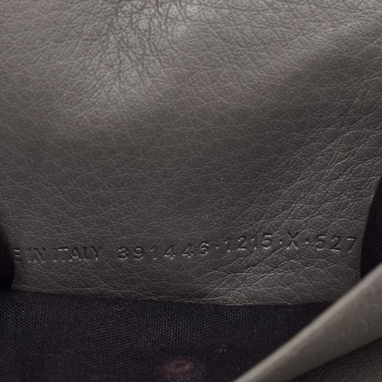 Pre Owned Balenciaga Papier Grey Leather Compact Wallet