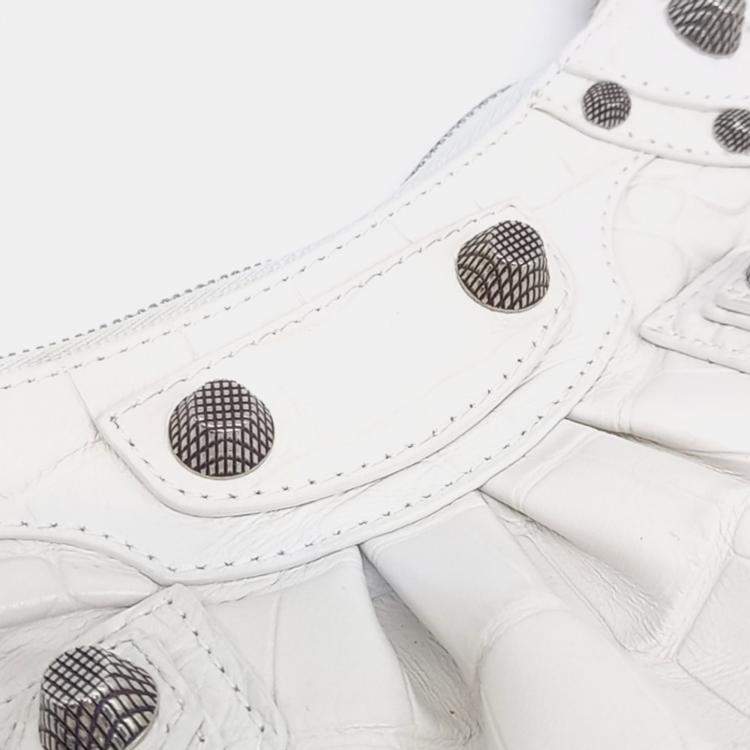 Pre Owned Balenciaga White Leather Le Cargol Mini Shoulder Bag (695814)