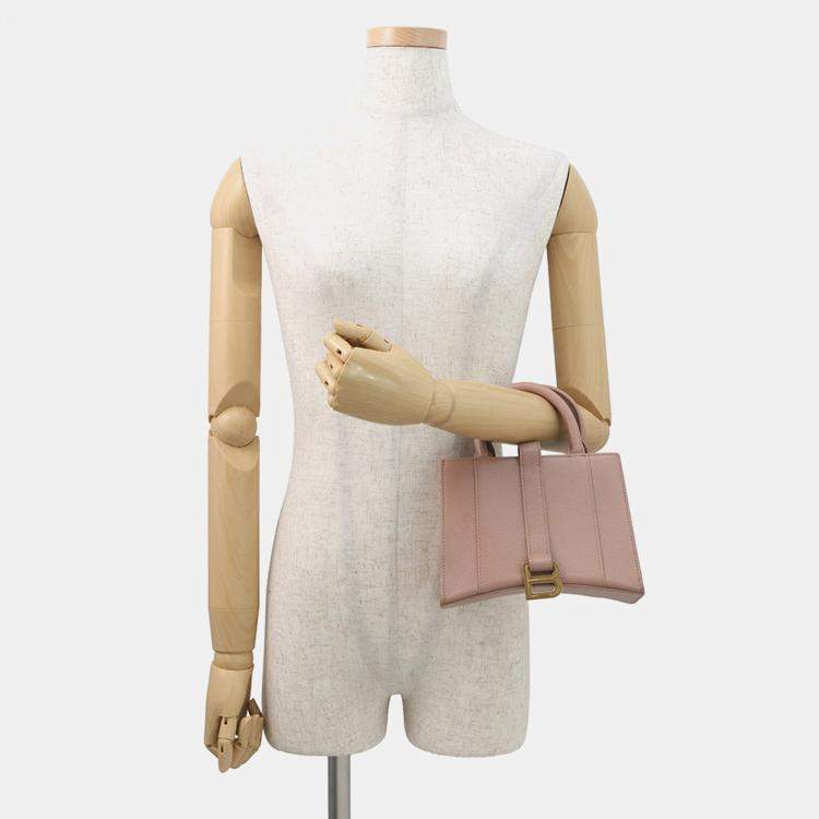 Pre Owned Balenciaga Hour Glass Jasmin Flower Leather