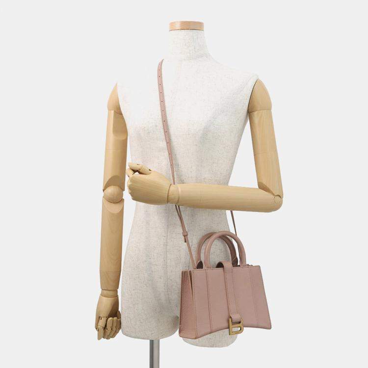 Pre Owned Balenciaga Hour Glass Jasmin Flower Leather