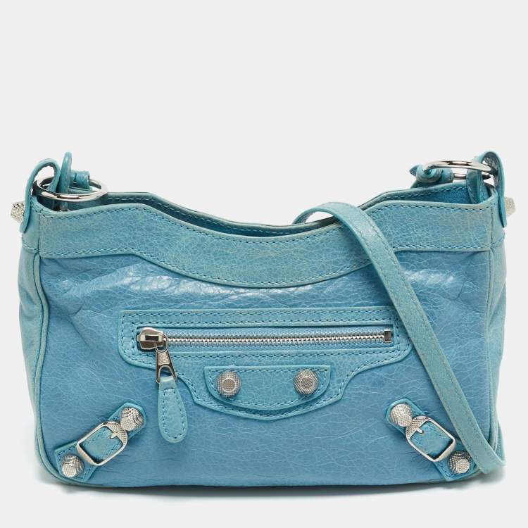 مملوكة مسبقًا Balenciaga Classic Hip Blue Leather Shoulder Bag