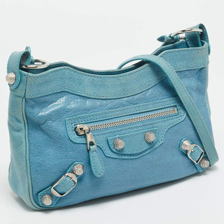 مملوكة مسبقًا Balenciaga Classic Hip Blue Leather Shoulder Bag