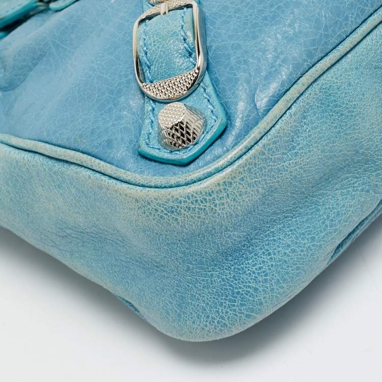 مملوكة مسبقًا Balenciaga Classic Hip Blue Leather Shoulder Bag