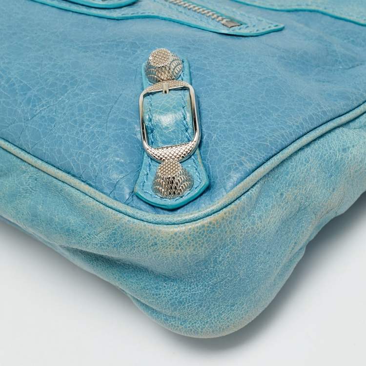 مملوكة مسبقًا Balenciaga Classic Hip Blue Leather Shoulder Bag
