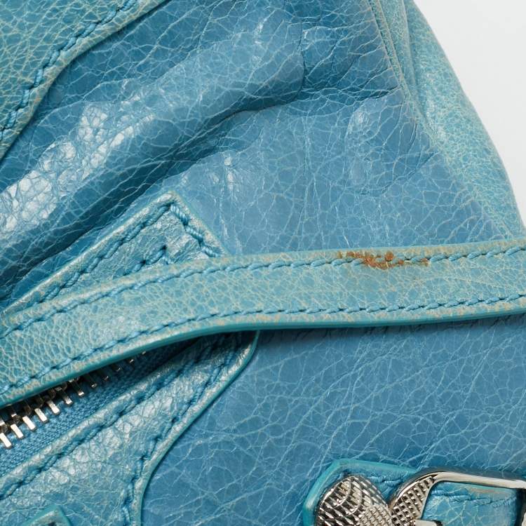 مملوكة مسبقًا Balenciaga Classic Hip Blue Leather Shoulder Bag