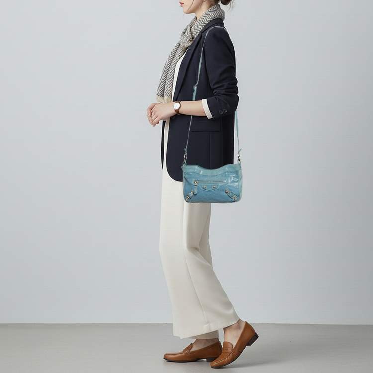 مملوكة مسبقًا Balenciaga Classic Hip Blue Leather Shoulder Bag