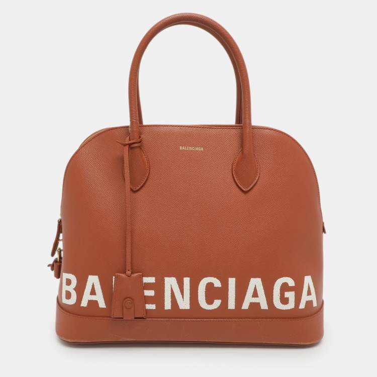 Pre Owned Balenciaga Ville Medium Brown Leather Top Handle Bag
