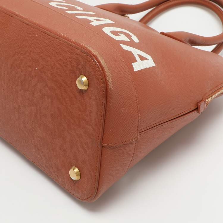Pre Owned Balenciaga Ville Medium Brown Leather Top Handle Bag