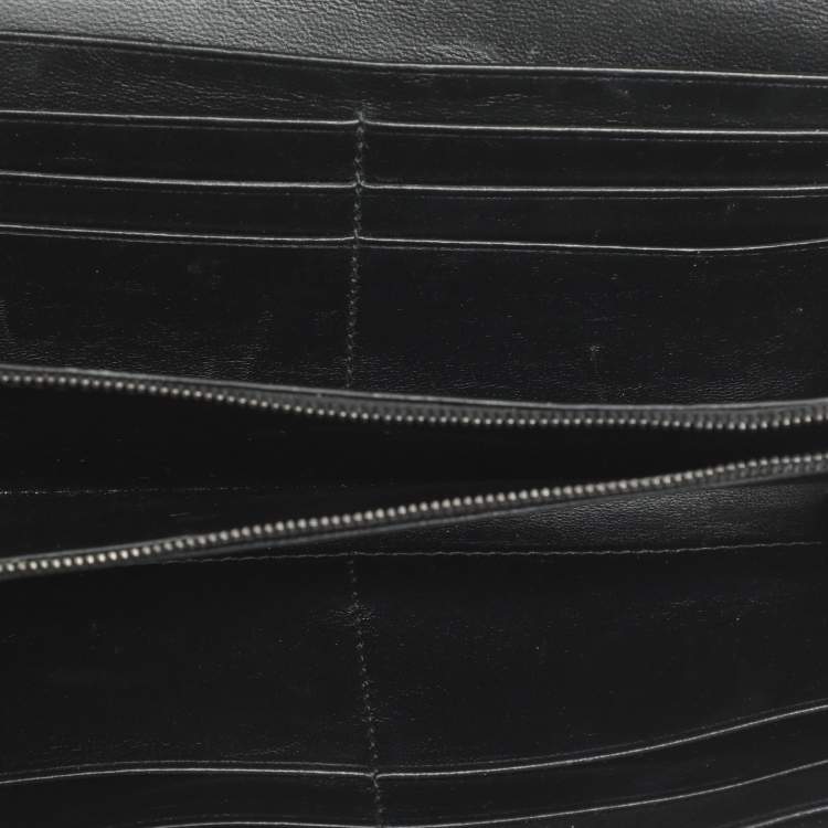 Pre Owned Balenciaga Hourglass Black Croc Embossed Leather Clutch Bag