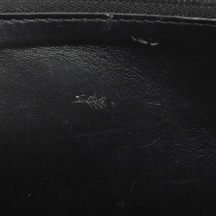 Pre Owned Balenciaga Hourglass Black Croc Embossed Leather Clutch Bag