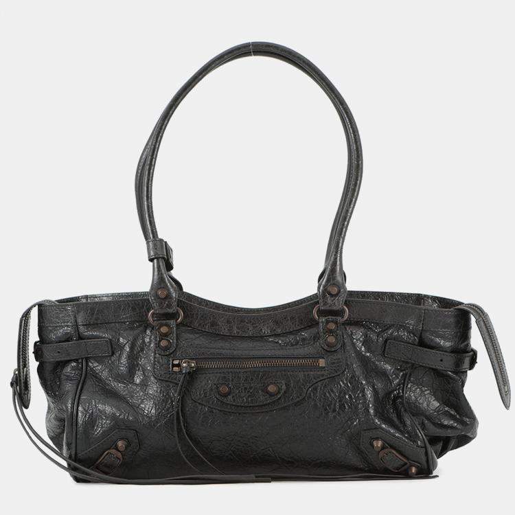 مملوكة مسبقًا Balenciaga Le City Bag East-West Black Lambskin