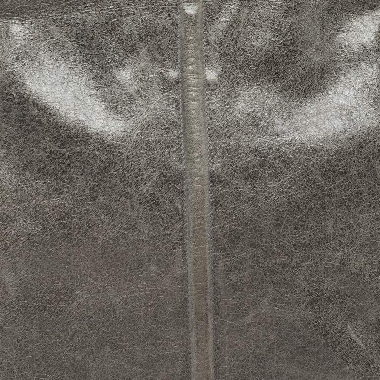 Pre Owned Balenciaga Ring Handle Grey Leather Hobo