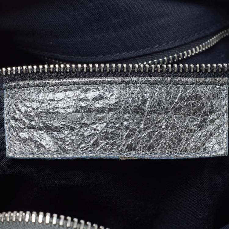 Pre Owned Balenciaga Ring Handle Grey Leather Hobo