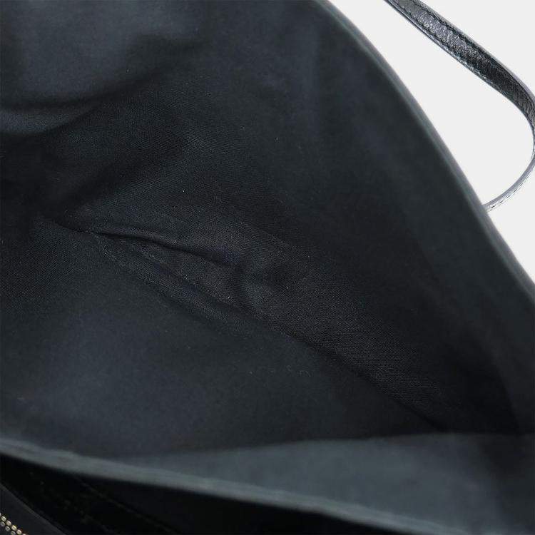 Pre Owned Balenciaga Black Leather Envelope Shoulder Bag