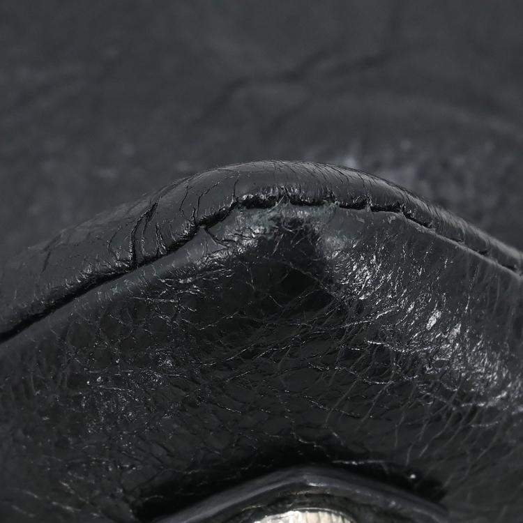 Pre Owned Balenciaga Black Leather Envelope Shoulder Bag