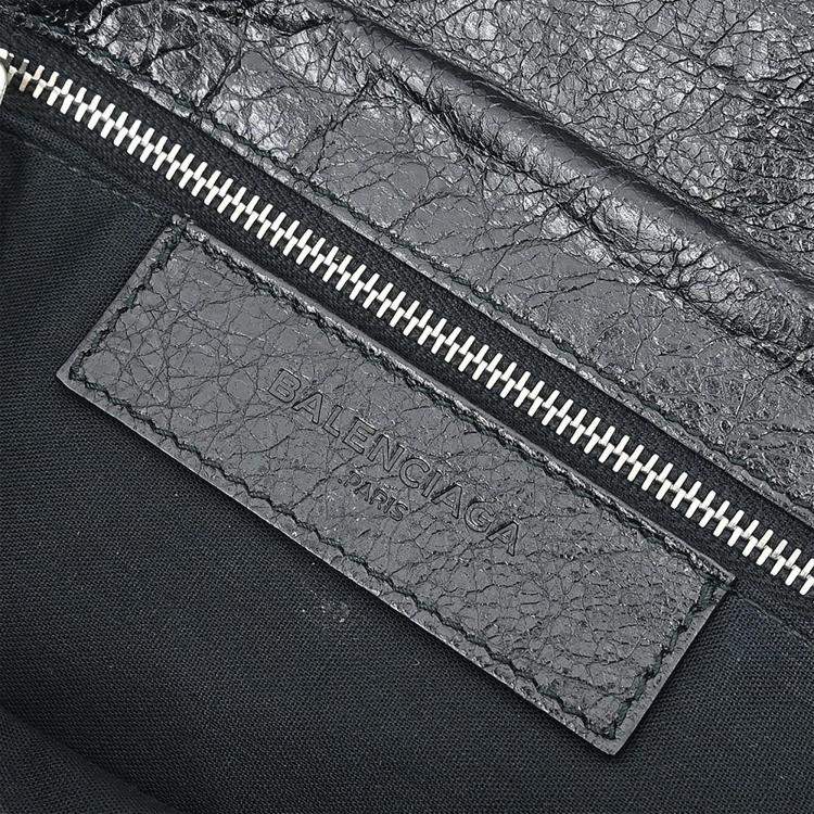 Pre Owned Balenciaga Black Leather Envelope Shoulder Bag