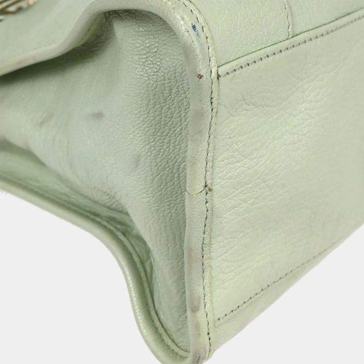 Pre Owned Balenciaga Light Green City Medium Handbag