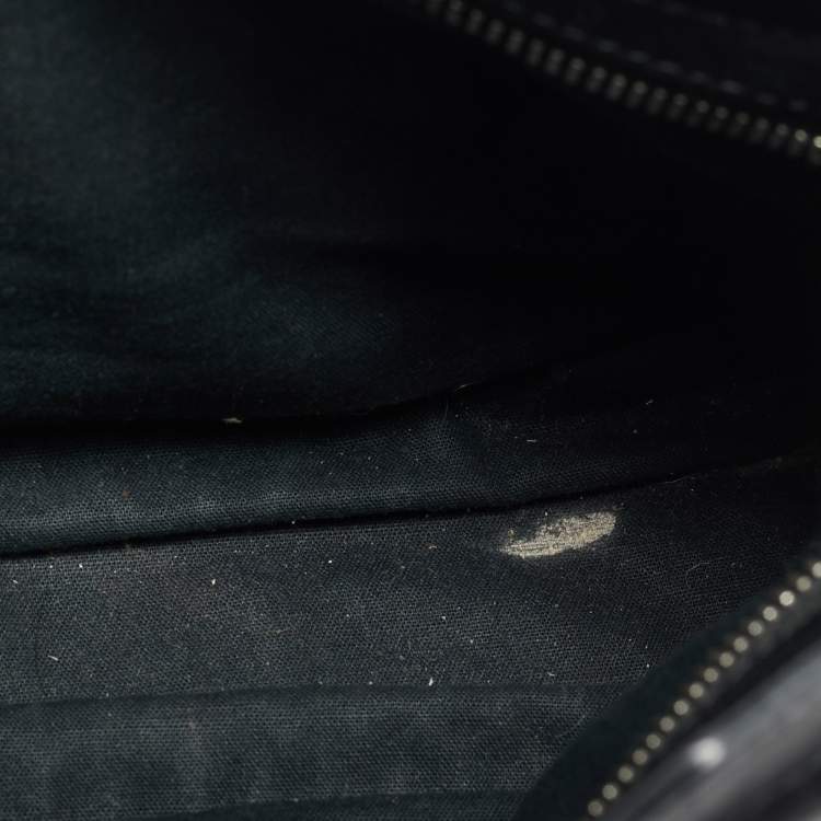 Pre Owned Balenciaga Classic City Mini Black Leather and Raffia Bag