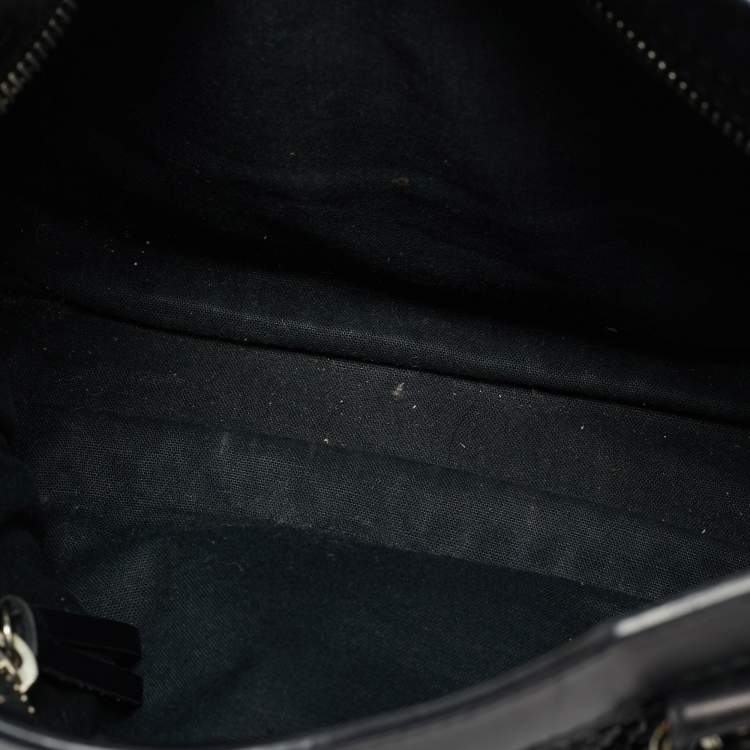 Pre Owned Balenciaga Classic City Mini Black Leather and Raffia Bag