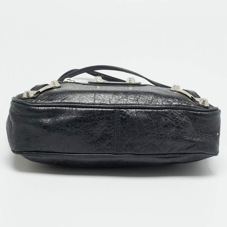 Pre Owned Balenciaga Classic Hip Black Leather Crossbody Bag